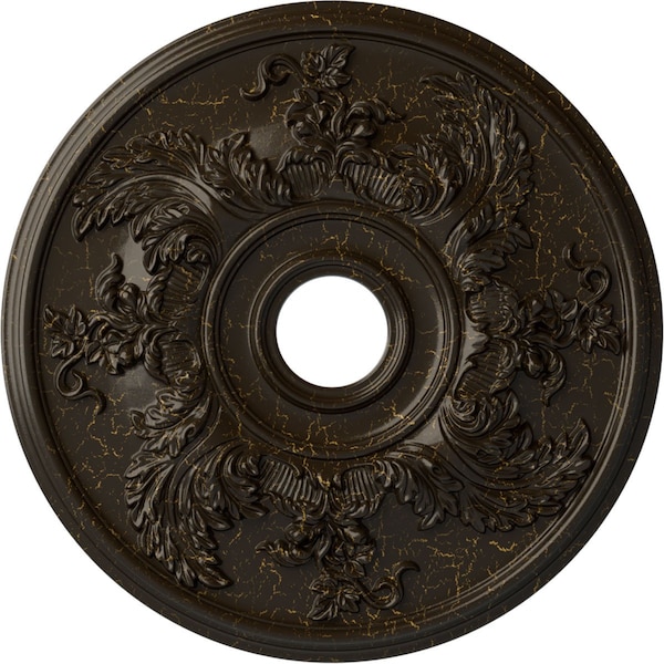 Ekena Millwork Acanthus Twist Medallion (Canopies up to 8 3/8"), 23 5/8"OD x 4 5/8"ID x 1 7/8"P, Stone Hearth CM23ACSHC - main
